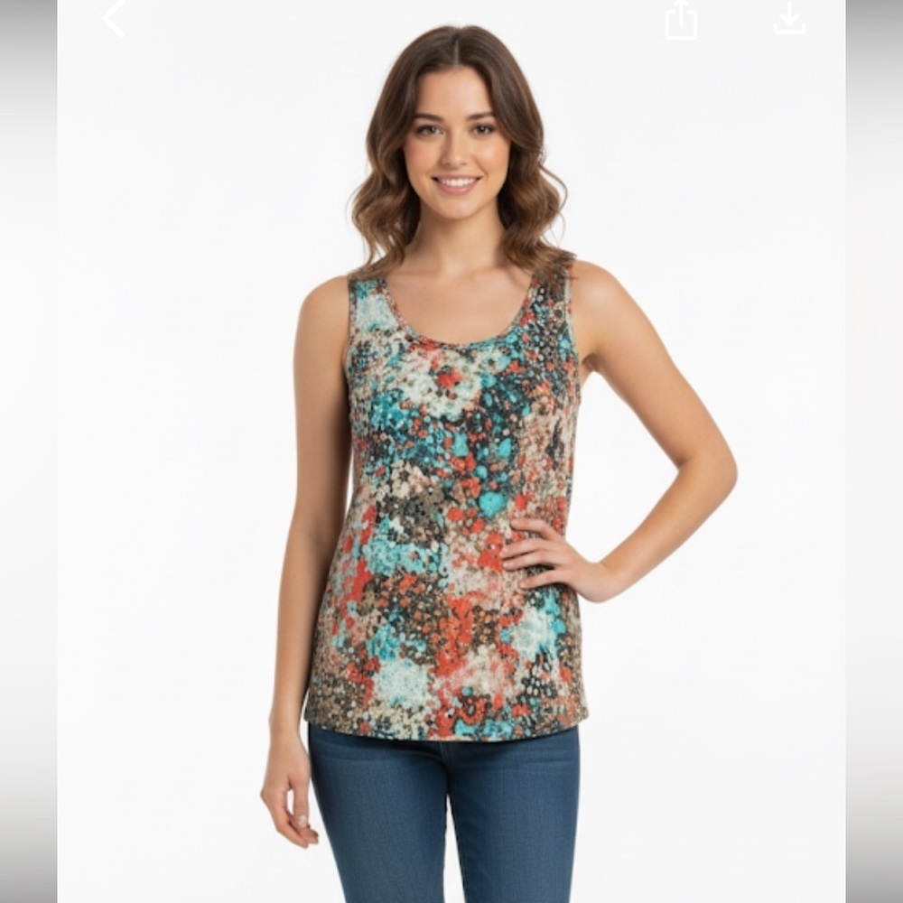 Olive and Oak floral sleeveless  top size medium